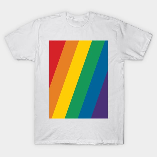 Rainbow Pride Flag (Proud LGBTQ+ Community Pride Flag) Slanted Version T-Shirt by Teeworthy Designs